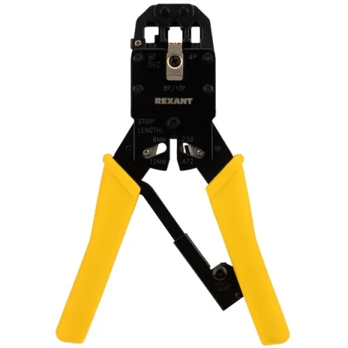 Инструмент обжимной Rexant HT-200R 12-3442 для RJ-45/RJ-12/RJ-11 желтый