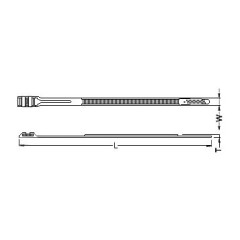 Стяжка эластомерная Hyperline GTN-360HDB 360x8.6мм (упак:100шт) полиамид черный