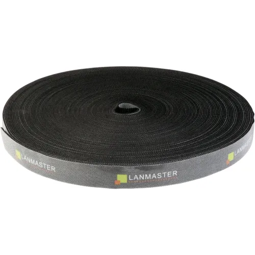 Хомут-липучка Lanmaster LAN-VCM30M-BK 30000x20мм (упак:1шт) нейлон/полиэтилен внутри помещений черный