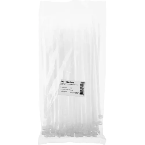 Стяжка пластиковая Lanmaster TWT-CV-200 200x4.6мм (упак:100шт) нейлон внутри помещений