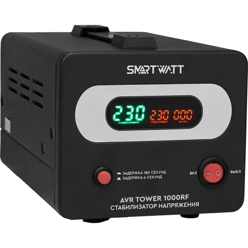 Стабилизатор напряжения Smartwatt AVR Tower 1000RF 1000ВА черный