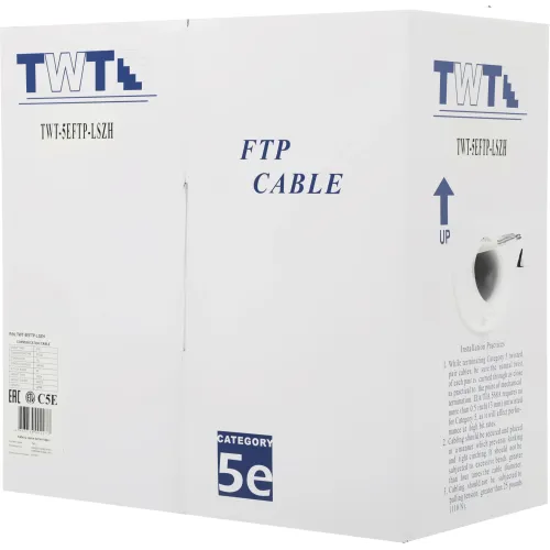 Кабель информационный Lanmaster TWT-5EFTP-LSZH кат.5E FTP 4 пары 24AWG LSZH внутренний 305м белый
