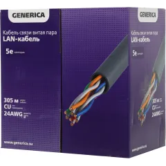 Кабель информационный ITK Generica BC1-C5E04-128-305-G кат.5E UTP 4 пары 24AWG LSZH внутренний 305м белый