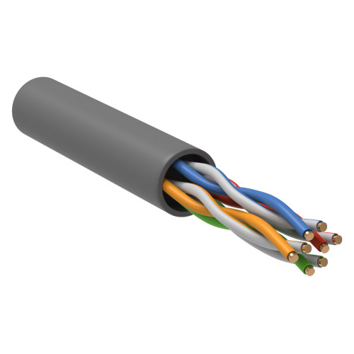 Кабель информационный ITK Generica BC1-C504-111-305-G кат.5 UTP 4 пары 24AWG PVC внутренний 305м серый