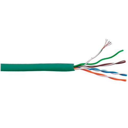Кабель информационный Lanmaster LAN-5EUTP-PT-LSZH-GN кат.5E UTP 4 пары 24AWG LSZH внутренний 305м зеленый