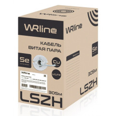 Кабель информационный WRline WR-UTP-4P-C5E-LSZH-GY кат.5E UTP 4 пары 24AWG LSZH внутренний 305м серый