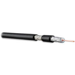Кабель коаксиальный Hyperline COAX-RG6-CU-500 RG-6 U/FTP PVC внутренний 500м черный