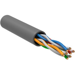 Кабель информационный ITK Generica BC1-C5E04-121-305-T-R-G кат.5E UTP 4 пары 24AWG 100Om LSZH внутренний 305м серый