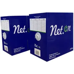 Кабель сетевой информационный NetOn 01-0302 кат.5E UTP 4 пары 24AWG PVC внутренний 305м серый