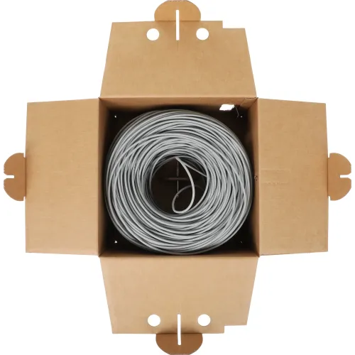 Кабель информационный Hyperline UUTP4R-C5E-S24-IN-LSZH-GY-305 кат.5E UTP 4 пары 24AWG LSZH внутренний 305м серый