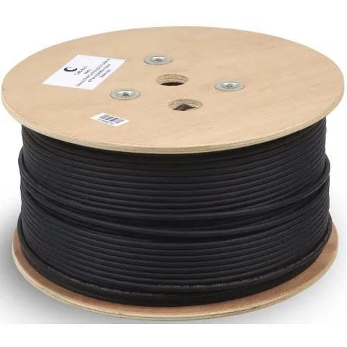 Кабель информационный Cabeus UTP-4P-Cat.6-SOLID-OUT-LSZH-UV кат.6 U/UTP 4 пары LSZH универсальный 305м черный