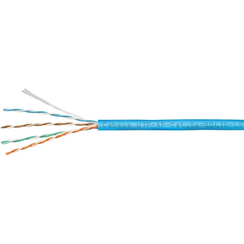 Кабель информационный Cabeus UTP-4P-Cat.5e-SOLID-LSZH-BL кат.5E U/UTP 4 пары LSZH внутренний 305м синий