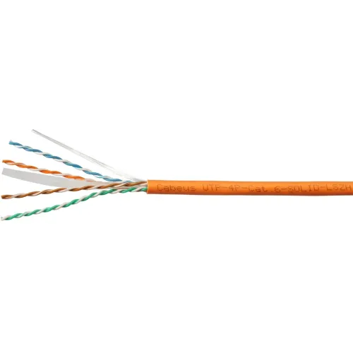 Кабель информационный Cabeus UTP-4P-Cat.6-SOLID-LSZH кат.6 U/UTP 4 пары LSZH внутренний 305м оранжевый