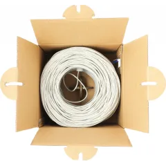 Кабель информационный Lanmaster NM-UTP5E2PR-CCA кат.5E UTP 2 пары 24AWG PVC внутренний 305м серый