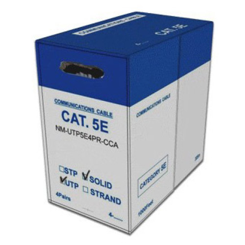 Кабель информационный Lanmaster NM-UTP5E4PR-CCA кат.5E UTP 4 пары 24AWG PVC внутренний 305м серый