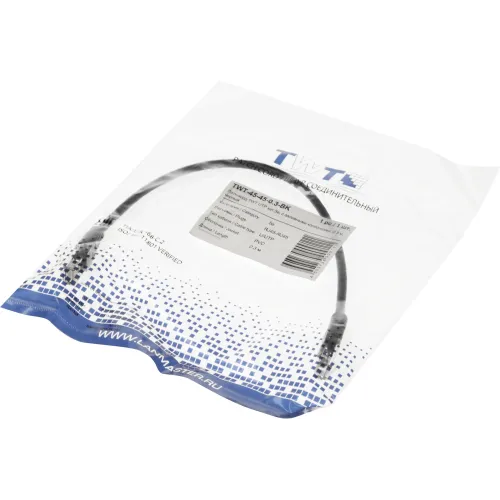 Патч-корд Lanmaster TWT-45-45-0.3-BK UTP RJ-45 вил.-вилка RJ-45 кат.5E 0.3м черный ПВХ (уп.:1шт)