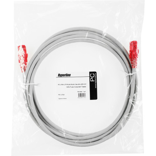 Патч-корд Hyperline PC-LPM-UTP-RJ45-RJ45-C5E-3M-LSZH-GY UTP RJ-45 вил.-вилка RJ-45 кат.5E 3м серый LSZH 24AWG