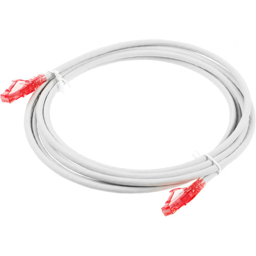 Патч-корд Hyperline PC-LPM-UTP-RJ45-RJ45-C5E-3M-LSZH-GY UTP RJ-45 вил.-вилка RJ-45 кат.5E 3м серый LSZH 24AWG