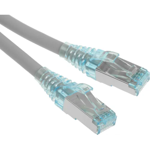 Патч-корд Hyperline PC-LPM-STP-RJ45-RJ45-C6-5M-LSZH-GY U/FTP RJ-45 вил.-вилка RJ-45 кат.6 5м серый LSZH 26AWG