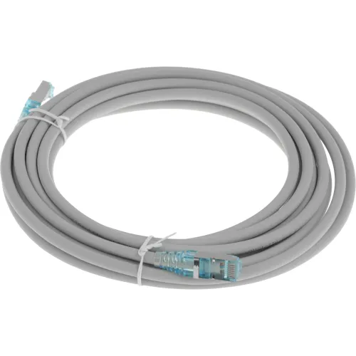 Патч-корд Hyperline PC-LPM-STP-RJ45-RJ45-C6-5M-LSZH-GY U/FTP RJ-45 вил.-вилка RJ-45 кат.6 5м серый LSZH 26AWG