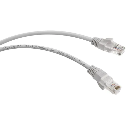 Патч-корд Cabeus PC-UTP-RJ45-CAT.5E-2M-LSZH U/UTP RJ-45 вил.-вилка RJ-45 кат.5E 2м серый LSZH
