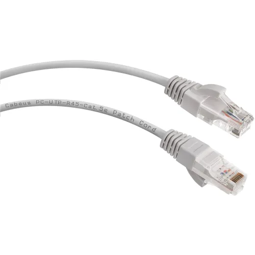 Патч-корд Cabeus PC-UTP-RJ45-CAT.5E-20M U/UTP RJ-45 вил.-вилка RJ-45 кат.5E 20м серый ПВХ