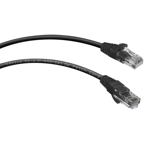Патч-корд Cabeus PC-UTP-RJ45-CAT.5E-3M-BK U/UTP RJ-45 вил.-вилка RJ-45 кат.5E 3м черный ПВХ