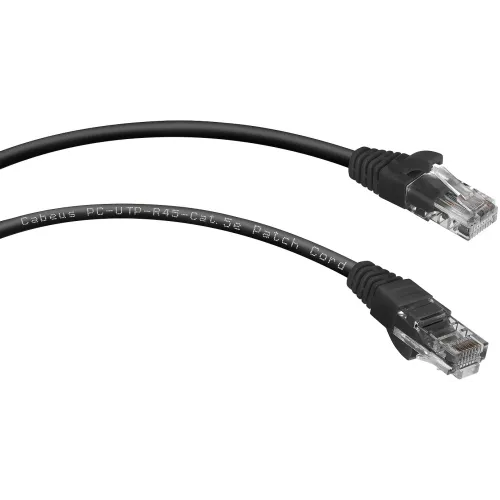 Патч-корд Cabeus PC-UTP-RJ45-CAT.5E-1.5M-BK U/UTP RJ-45 вил.-вилка RJ-45 кат.5E 1.5м черный ПВХ
