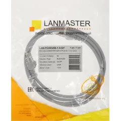 Патч-корд Lanmaster LAN-PC45/U5E-1.5-GY UTP RJ-45 вил.-вилка RJ-45 кат.5E 1.5м серый LSZH (уп.:1шт)