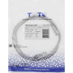 Патч-корд Lanmaster TWT-45-45-1.5-GY UTP RJ-45 вил.-вилка RJ-45 кат.5E 1.5м серый ПВХ (уп.:1шт)