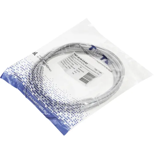 Патч-корд Lanmaster TWT-45-45-3.0-GY UTP RJ-45 вил.-вилка RJ-45 кат.5E 3м серый ПВХ (уп.:1шт)