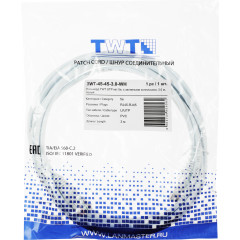 Патч-корд Lanmaster TWT-45-45-3.0-WH UTP RJ-45 вил.-вилка RJ-45 кат.5E 3м белый ПВХ (уп.:1шт)