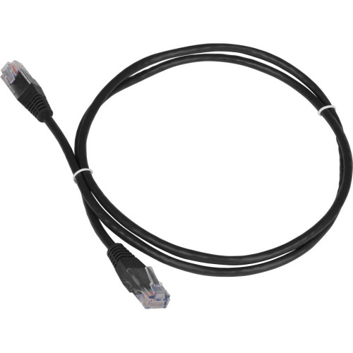 Патч-корд Lanmaster TWT-45-45-1.0-BK UTP RJ-45 вил.-вилка RJ-45 кат.5E 1м черный ПВХ (уп.:1шт)