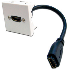Вставка Lanmaster LAN-SIP-23HDMI-WH накладная встраиваемая 45x45x без крышки Mosaic пластик белый