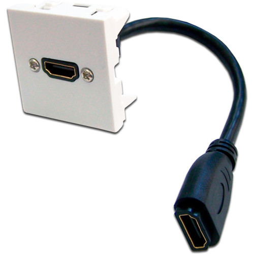 Вставка Lanmaster LAN-SIP-23HDMI-WH накладная встраиваемая 45x45x без крышки Mosaic пластик белый