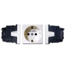 Розетка Lanmaster NM-EL45X45-WH настенная встраиваемая 45x45x41мм без крышки Mosaic белый