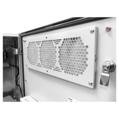 Шкаф коммутационный ЦМО (ШТВ-Н-12.6.5-4ААА-Т1) настенный 12U 600x530мм пер.дв.металл несъемн.бок.пан. 150кг серый 120град. уличный всепогодный с вентилятором с нагревателем укомплектованный