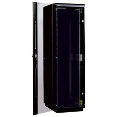 Шкаф коммутационный ЦМО (ШТК-М-42.6.6-1ААА-9005) напольный 42U 600x600мм пер.дв.стекл задн.дв.стал.лист 2 бок.пан. 650кг черный 92.3кг 180град. 2030мм