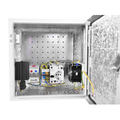 Шкаф монтажный ЦМО Эконом (ШТВ-НЭ-3.3.21-3ААА-Т2) настенный 300x300мм пер.дв.стал.лист задн.дв.спл.стал.лист несъемн.бок.пан. серый 180мм 8кг 300мм IP66 уличный всепогодный с нагревателем 60Вт
