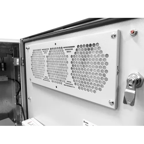 Шкаф коммутационный ЦМО (ШТВ-Н-9.6.3-4ААА-Т1) настенный 9U 620x330мм пер.дв.вентил. несъемн.бок.пан. задн.дв.стал.лист 150кг серый 220мм 45кг 120град. 500мм IP55 IK10 сталь уличный всепогодный антиванадальный с вентилятором с нагревателем укомплектованный