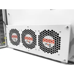 Шкаф коммутационный ЦМО (ШТВ-Н-9.6.3-4ААА-Т1) настенный 9U 620x330мм пер.дв.вентил. несъемн.бок.пан. задн.дв.стал.лист 150кг серый 220мм 45кг 120град. 500мм IP55 IK10 сталь уличный всепогодный антиванадальный с вентилятором с нагревателем укомплектованный