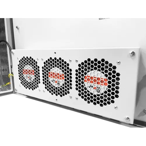 Шкаф коммутационный ЦМО (ШТВ-Н-9.6.3-4ААА-Т1) настенный 9U 620x330мм пер.дв.вентил. несъемн.бок.пан. задн.дв.стал.лист 150кг серый 220мм 45кг 120град. 500мм IP55 IK10 сталь уличный всепогодный антиванадальный с вентилятором с нагревателем укомплектованный