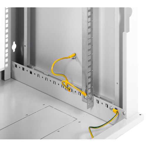 Шкаф коммутационный ЦМО ШРН-ЭКОНОМ (ШРН-Э-12.350.1) настенный 12U 600x350мм пер.дв.металл направл.под закл.гайки 85кг серый 300мм 15.39кг 180град. 608мм IP20 сталь