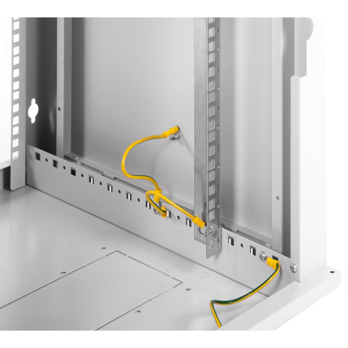 Шкаф коммутационный ЦМО ШРН-ЭКОНОМ (ШРН-Э-18.350) настенный 18U 600x350мм пер.дв.стекл направл.под закл.гайки 85кг серый 300мм 22.14кг 180град. 878мм IP20 сталь