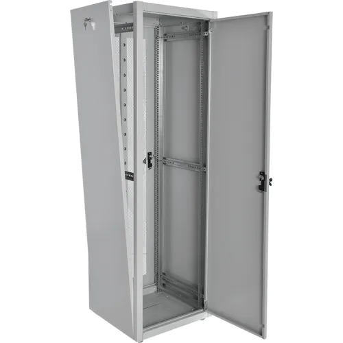 Шкаф коммутационный ЦМО (ШТК-Э-42.6.8-33АА) напольный 42U 600x800мм пер.дв.металл металл 2 бок.пан. направл.под закл.гайки 710кг серый 715мм 87кг 180град. 1987мм IP20 сталь
