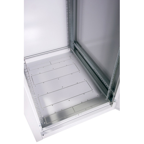 Шкаф серверный ЦМО (ШТК-Э-42.8.10-13АА) напольный 42U 800x1000мм пер.дв.стекл 2 бок.пан. металл направл.под закл.гайки 710кг серый 915мм 109кг 180град. 1987мм IP20 сталь