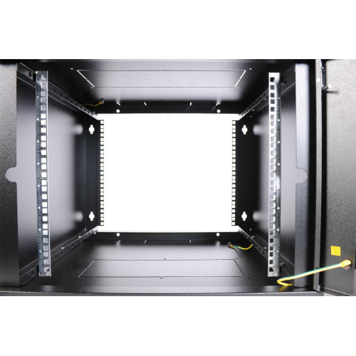 Шкаф коммутационный ЦМО ШРН-Эконом (ШРН-Э-15.350-9005) настенный 15U 600x350мм пер.дв.стекл 85кг черный 300мм 18.63кг 180град. 742мм IP20 сталь