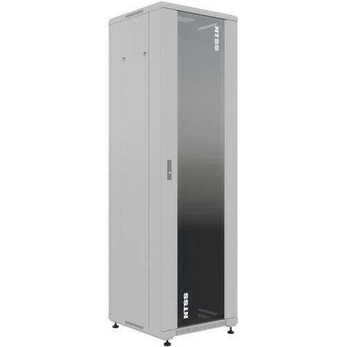 Шкаф серверный NTSS Премиум (NTSS-R42U6060GS) напольный 42U 600x600мм пер.дв.стекл металл 900кг серый 510мм 78.1кг 1987мм IP20 сталь