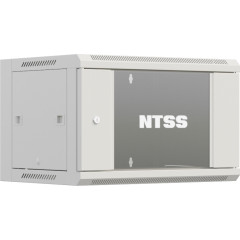 Шкаф коммутационный NTSS Премиум (NTSS-W6U6045GS-2) настенный 6U 600x450мм пер.дв.стекл 60кг серый 365мм 16кг 220град. 370мм IP20 сталь