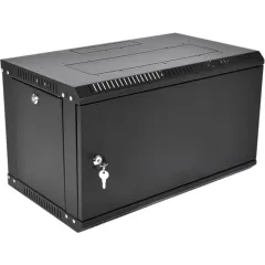 Шкаф коммутационный ЦМО ШРН-Эконом (ШРН-Э-6.350.1-9005) настенный 6U 600x350мм пер.дв.стал.лист 85кг черный 300мм 11кг 180град. 345мм IP20 металл